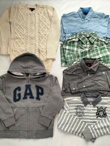 送料込み 全て Gap Kids 130 パーカー カーディガン ボタン シャツ セット 大量 まとめて 男の子 トップス 長袖 子供服 ギャップキッズ