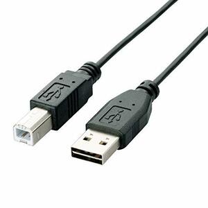 【中古】エレコム USBケーブル 【B】 USB2.0 (USB A オス to USB B オス) リバーシブルコネクタ 2m ブラック U2C-DB20BK