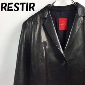 【人気】RESTIR/リステア レザージャケット 裏地あり 羊革 ブラック サイズ38 レディース/S3846