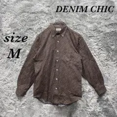 DENIM CHIC（M）小花柄 ボタンダウンシャツ