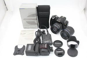 【返品保証】 オリンパス Olympus E-510 Zuiko 40-150mm F4-5.6 14-42mm F3.5-5.6 Electronic Flash チャージャー付き デジタル一眼 v5564