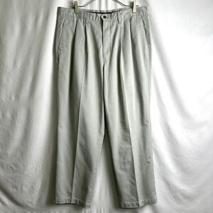 USA製 90s DOCKERS 2タック チノ スラックス W34×L29 グレー コットン パンツ ドッカーズ リーバイス Levi