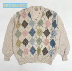 【限定】TRUSSARDI アーガイル柄 ニットセーター イタリア製