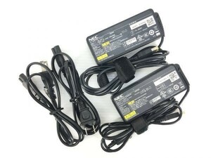 【2個セット】NEC純正 20V 3.25A 65W ADP004 ADP-65FD A13-065N1A PC-VP-BP103 四角コネクター 中古 電源ケーブル付 動作保証【送料無料】