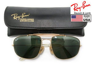 希少Vintage B&L RayBan EXPLORER Blow bar USA G15アメリカ製ボシュロムBLエクスプローラGOLDメタルMETALブローバbarゴールド金サングラス