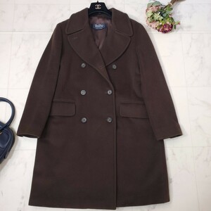 新品同様★マックスマーラ WEEKEND MaxMara★大きいサイズ 〜SIZE42 XL相当〜★ビッグカラー*ダブルボタン★ロングコート ブラウン