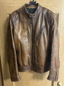 【中古・美品】BELSTAFF　ベルスタッフ　レザージャケット　茶色 サイズ：46