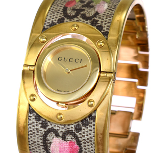 グッチ トワール ブルーム GGフローラ 腕時計 112 YA112443 クォーツ ベージュ ゴールド文字盤 GUCCI