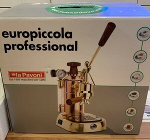 【高級】La Pavoni(ラ・パボーニ) PRG エスプレッソコーヒーマシン プロフェッショナル 銅＆18金ボディ 新品 未使用品