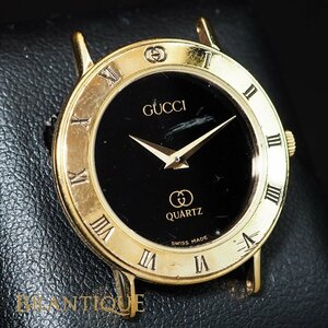 【電池交換済み 本体 尾錠】 GUCCI グッチ 3000 GP 黒 文字盤 QZ ベゼルインデックス 2針 レディース 腕時計 本体のみ 「24197」