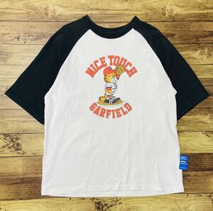 衝撃の1円スタート！最強コラボモデル！【sequence BY B ONE SOUL×CARFIELD】ガーフィールド プリント ラグランTシャツ【サイズL】N-Z11