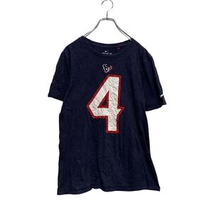 NIKE 半袖 プリントTシャツ S ネイビー ホワイト ナイキ クルーネック NFL TEXANS ナンバリング 4 古着卸 アメリカ仕入 a604-6496