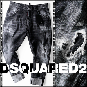 人気のクラッシュリペアCOMBAT■新品12万【DSQUARED2】ディースクエアードサイドワイヤーストレッチコンバットデニム50/90~92cm/S74LB1092