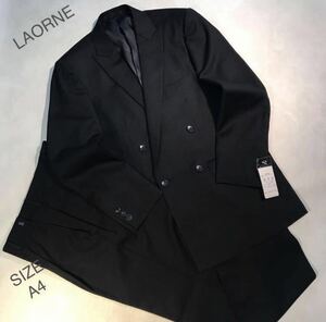 ★紳士服工房★【決算セール】★新品★未使用LAORNE4ッ釦1ッ掛け礼服ダブル スーツ/サイズA4冠婚・葬祭・式典/礼装礼服/オールシーズン