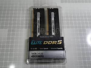 ☆Team ELITE DDR5 DESKTOP MEMORY TED516G4800C40DC016 DDR5-4800/PC5-38400 8GBx2 16GBセット☆中古美品