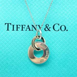 希少 ティファニー ダブルサークル コンビ ネックレス シルバー ルベドメタル Tiffany&Co./24-1286