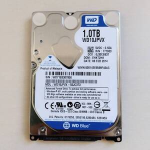 【60】1TB 1000GB HDD SATA 2.5インチ WD WD10JPVX ハードディスクドライブ