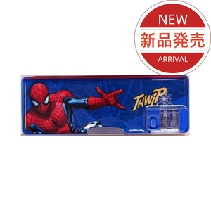 スパイダーマン 筆箱 ペンケース 小学生 両面開き 多機能 ペン削り 黄色文字