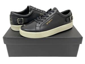 未使用品 UK7 Lewis Leathers Side Car Sneaker Low black ルイスレザー スニーカー ブラック