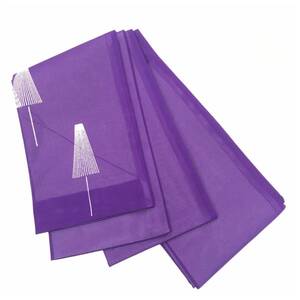 化繊　夏物　絽　半幅帯　紫に傘　部分柄　長さ420ｘ17