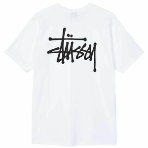 USA正規品 【2XL】 Stussy ステューシー 王道 BASIC ベーシックロゴ ショーンフォント 半袖 Tシャツ 白 ホワイト 綿100% ストリート 