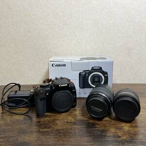 西542 【美品 レンズ付き】Canon EOS kiss Digital X カメラ EFS18-55mm ZOOM LENS EF 55-200mm 1:4.5-5.6 II レンズ2個 箱付き キャノン 