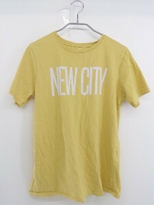 ◇ Saturdays NYC サタデーズ ニューヨークシティ ロゴ 半袖 Tシャツ カットソー サイズ XS イエロー ホワイト メンズ