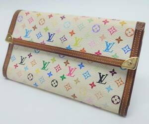 LOUIS VUITTON ルイヴィトン モノグラム・マルチカラー 三つ折り 長財布 M92659 ブロン