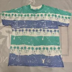 希少 80s Disney ディズニー Mickey ミッキー 総柄 Tシャツ