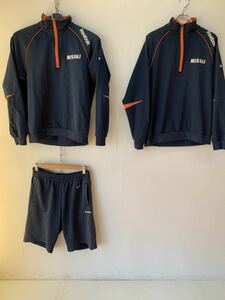 【SALE中】神奈川　三浦市　三崎高校　ジャージ　上下セット　Mサイズ　紺/ネイビー　橙/オレンジ　Reebok学校　指定　学生　G478洗濯済み