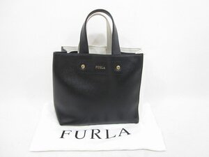 FURLA / フルラ レザーハンドバッグ サリーS モノトーン レディース ホワイト×ブラック