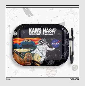 AirPods pro 対応 ケース KAWS NASA カラビナ付き