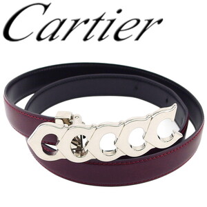 カルティエ ベルト トップ式バックル レディース Cモチーフ5連バックル リバーシブル Cartier 中古