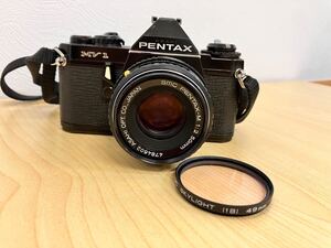 ［TH9437-2］通電　シャッター確認　PENTAX　MV1　カメラ　ボディ　レンズ　smc PENTAX-M 1:2 50mm AUTO動作品 一眼レフカメラ フィルム