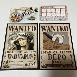 ONE PIECE ワンピース 麦わらストア ポイントカード 特典 手配書 ブロマイド トラファルガー・ロー ベポ 非売品