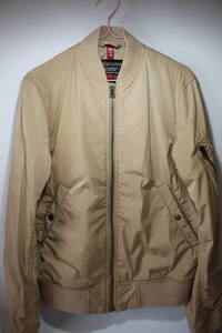 ALPHA INDUSTRIES アルファ　BONDING LIGHT MA-1 JACKET フライトジャケット 薄手 Sサイズ　ベージュ