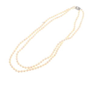 【MIKIMOTO】ミキモト パール ネックレス 6.2mm/50-52cm/2連/SV レディース X#566284