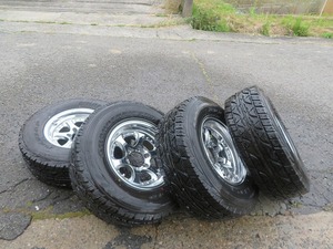 T☆DUNLOP　ラウンドクルーザー？ GRANDTREK AT3 265/70R16　112S DIGI-TYRE Auswuch 16×8.0-2C　X0320　アウスバッハ3？？　6穴 ◎現状品