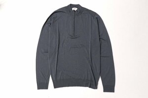 ジョンスメドレー ファインメリノウール ハーフジップニット BARROW ステートグレー サイズ M JOHN SMEDLEY 新品