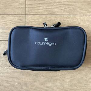 【美品】courreges クレージュ ポーチ 黒 ブラック 送料600円