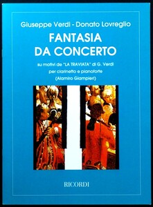 洋書輸入楽譜『FANTASIA DA CONCERTO』ヴェルディ ロヴレーリョ ピアノ/クラリネット