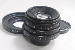 ★新品未使用品★Fujian CCTV 35mm F1.6 BK Cマウント Canon キャノン EOS.Mマウント ミラーレス Cマウント 大口径レンズ