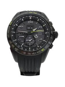 SEIKO◆ソーラー腕時計/アナログ/ラバー/BLK/BLK/SS/8X42-0AD0-3