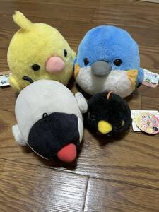 ことり隊　ぬいぐるみ3種とゴム付ぬいぐるみ　中古