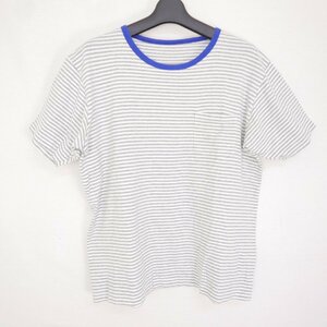 SOPHNET. ソフネット BORDER CREW NECK POCKET TEE 半袖カットソー クルーネック ボーダー ポケット Tシャツ GRAY/BLUE L SOPH-130120