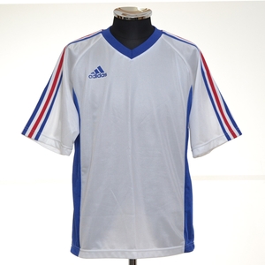 〇492520 adidas アディダス ◯プラクティスシャツ サッカーシャツ Tシャツ JD1005 サイズS メンズ ホワイト ブルー