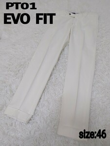 極美品　pt01　evo fit 白　46 スラックス　チノパン　メンズ ボトムス パンツ　テーパード