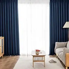 【美品】AIFY カーテン 1枚セット 1級 遮光 小窓 ドレープカーテン 紺色