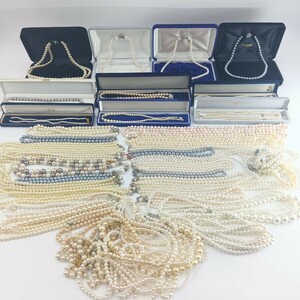 本真珠 真珠 パール ネックレス ブレスレット アコヤ 淡水 まとめ セット 大量 SILVER 金具 ゴールド ジュエリー akoya jewelry 約2kg