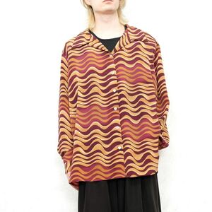 USA VINTAGE Resume WOMAN WAVE PATTERNED DESIGN SHIRT/アメリカ古着ウェーブ柄デザインシャツ